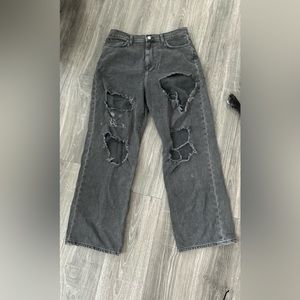 Distressed Gray Jeans